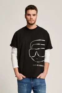Tričko Karl Lagerfeld Ikonik 2.0 Outline Big T-Shirt Čierna S