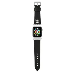 Karl Lagerfeld KLAWLOKHK Apple Watch 4/5/6/7/SE 44/45mm black strap Saffiano Karl Heads