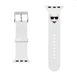 Karl Lagerfeld KLAWMSLCW Apple Watch 4/5/6/7/SE 40/41mm white strap Silicone Choupette Heads