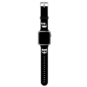 Karl Lagerfeld KLAWMSLCKK Apple Watch 4/5/6/7/SE 40/41mm black strap Silicone Karl & Choupette Heads