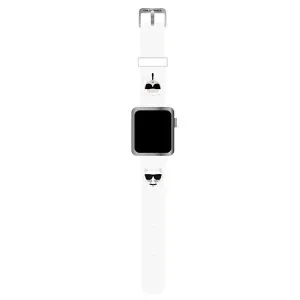 Karl Lagerfeld KLAWLSLCKW Apple Watch 4/5/6/7/SE 44/45mm white strap Silicone Karl & Choupette Heads