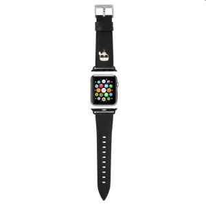 Karl Lagerfeld KLAWMOKHK Apple Watch 4/5/6/7/SE 40/41mm black strap Saffiano Karl Heads