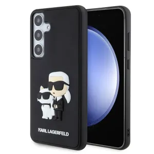 Plastové puzdro Karl Lagerfeld na Samsung Galaxy S24+ 5G S926 KLHCS24M3DRKCNK 3D Rubber Karl and Choupette čierne