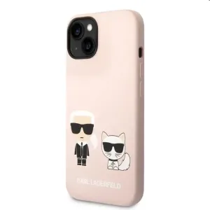 Puzdro Karl Lagerfeld and Choupette Liquid Silicone pre Apple iPhone 14, ružové 57983111438