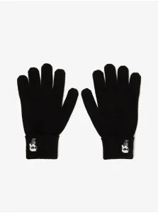 Black women's gloves with mixed wool KARL LAGERFELD - Women's #7981074