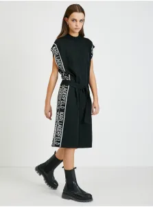 Mikinové a svetrové šaty pre ženy KARL LAGERFELD - čierna