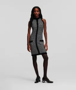 Šaty Karl Lagerfeld Boucle Knit Dress Čierna S