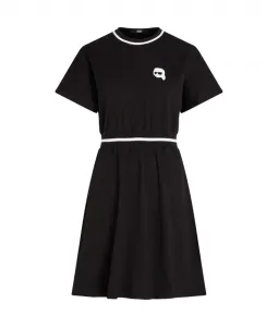 Šaty Karl Lagerfeld Ikonik 2.0 T-Shirt Dress Čierna L