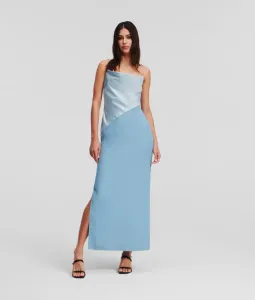 Šaty Karl Lagerfeld Karl Charm Satin Dress Modrá 40