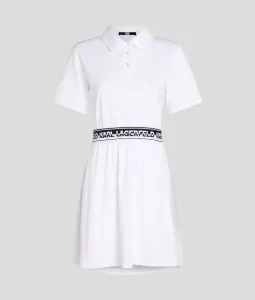 Šaty Karl Lagerfeld Logo Tape Shirt Dress Biela S