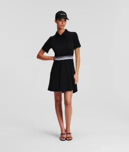 Šaty Karl Lagerfeld Logo Tape Shirt Dress Čierna S