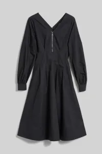 Šaty Karl Lagerfeld Zip Front Shirt Dress Čierna 42