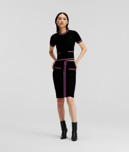 Sukňa Karl Lagerfeld Textured Classic Knit Skirt Čierna Xs
