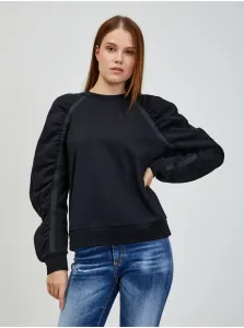 Mikina Karl Lagerfeld Ruffled Sleeve Sweatshirt Čierna L