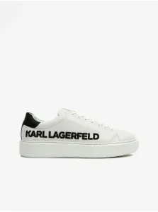 White Mens Leather Sneakers KARL LAGERFELD Maxi Up Injection Logo - Men