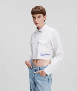 Košeľa Karl Lagerfeld Jeans Klj Cropped Logo Shirt Biela Xs
