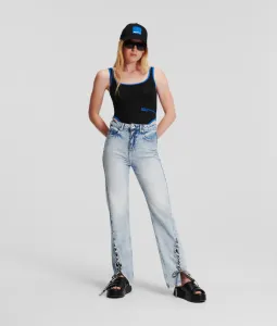 Džínsy Karl Lagerfeld Jeans Klj Hr Straight Lace-Up Denim Modrá 28/32