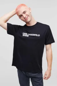 Bavlnené tričko Karl Lagerfeld Jeans čierna farba, s potlačou #8672543