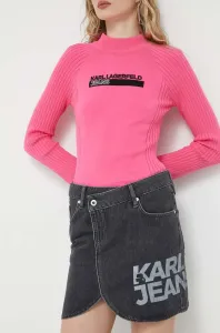 Rifľová sukňa Karl Lagerfeld Jeans čierna farba, mini, rovný strih #9079953