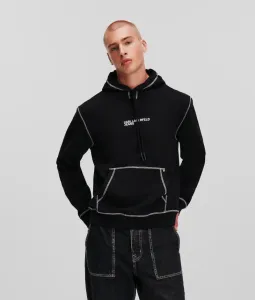 Mikina Karl Lagerfeld Jeans Klj Regular Contrast Hoodie Čierna M