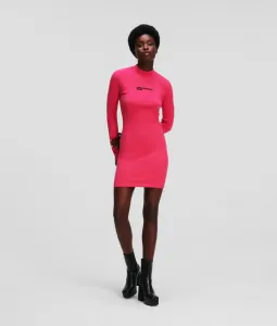Šaty Karl Lagerfeld Jeans Klj Lslv Knitted Dress Ružová L