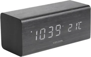Karlsson 5652BK Dizajnové LED stolné hodiny s budíkom, 16 x 7 cm