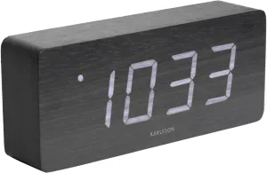 Karlsson 5654BK Dizajnové LED stolné hodiny s budíkom, 21 x 9 cm