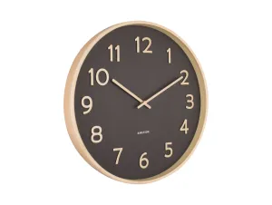 Drevené nástenné hodiny Karlsson KA5852, čierna 40cm #3446300