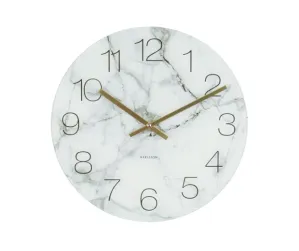 Nástenné hodiny KA5618WH, Karlsson Marble medium white, 40cm
