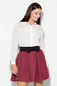 Mini flared skirt with a bow Katrus burgundy