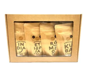 Káva Zlaté Zrnko - Ochutnaj 8 najpredávanejších káv 720g darčekové balenie MLETÁ - Mletie na moku - koťogo, filter, aeropress, frenchpress (hrubšie)