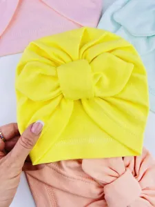 Detská turbánová čiapka- Klasik, žltá 0-9m