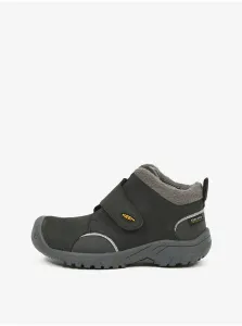 Tmavošedé detské kožené vodeodolné zimné topánky Keen Kootenay III #1064806