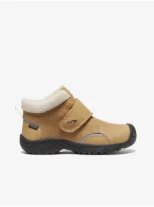 Svetlohnedé detské kožené zimné topánky Keen Kootenay III #5622934