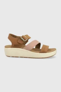 Kožené sandále Keen Ellecity Backstrap dámske, hnedá farba, na platforme #9033017