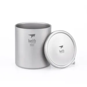 Titánový termohrnček s viečkom Keith® 600 ml (Farba: Strieborná) #5809421