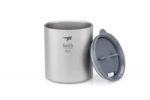 Titánový termohrnček s viečkom Mug Keith® 600 ml (Farba: Strieborná) #5809477