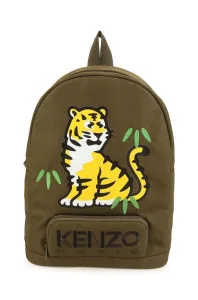 Detský ruksak Kenzo Kids zelená farba, veľký, s potlačou