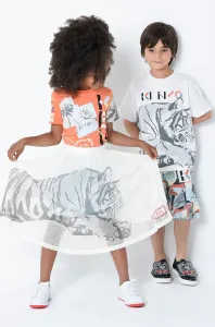 Detské bavlnené tričko Kenzo Kids biela farba, s potlačou #203756