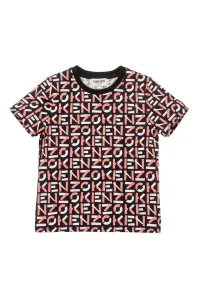 Detské bavlnené tričko Kenzo Kids čierna farba