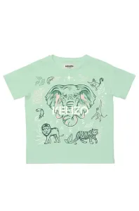 Detské bavlnené tričko Kenzo Kids zelená farba #4688718