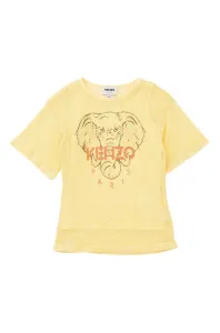 Detské bavlnené tričko Kenzo Kids žltá farba, #203637