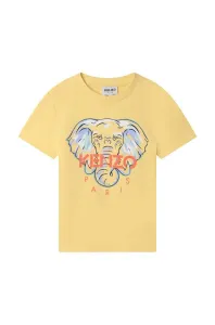 Detské bavlnené tričko Kenzo Kids žltá farba, s potlačou #7965137