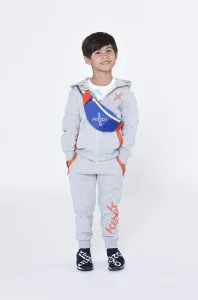 Detské tepláky Kenzo Kids šedá farba, s potlačou #4887715