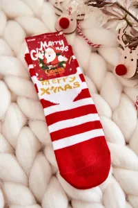 Children's Christmas socks with stripes Cosas white-red #5420987