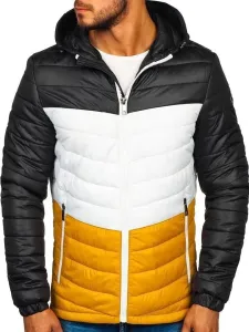 Men's transitional jacket with hood 5845 - black,