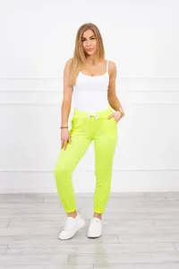 Cotton trousers yellow neon color