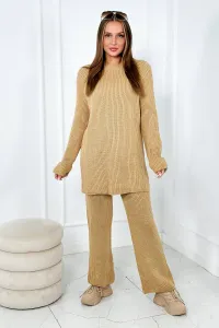 2-piece sweater set Camel