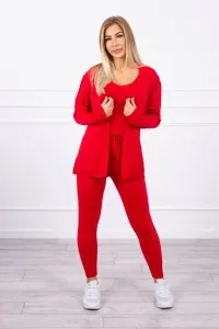 3-piece sweater set red