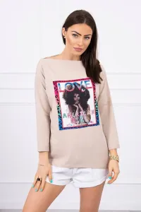 Blouse with graphic American Girl beige S/M - L/XL